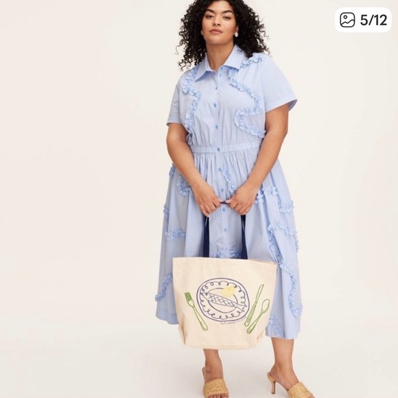 Kate Spade x Target Natural Fish Embroidered Canvas Tote - Picture 4 of 7